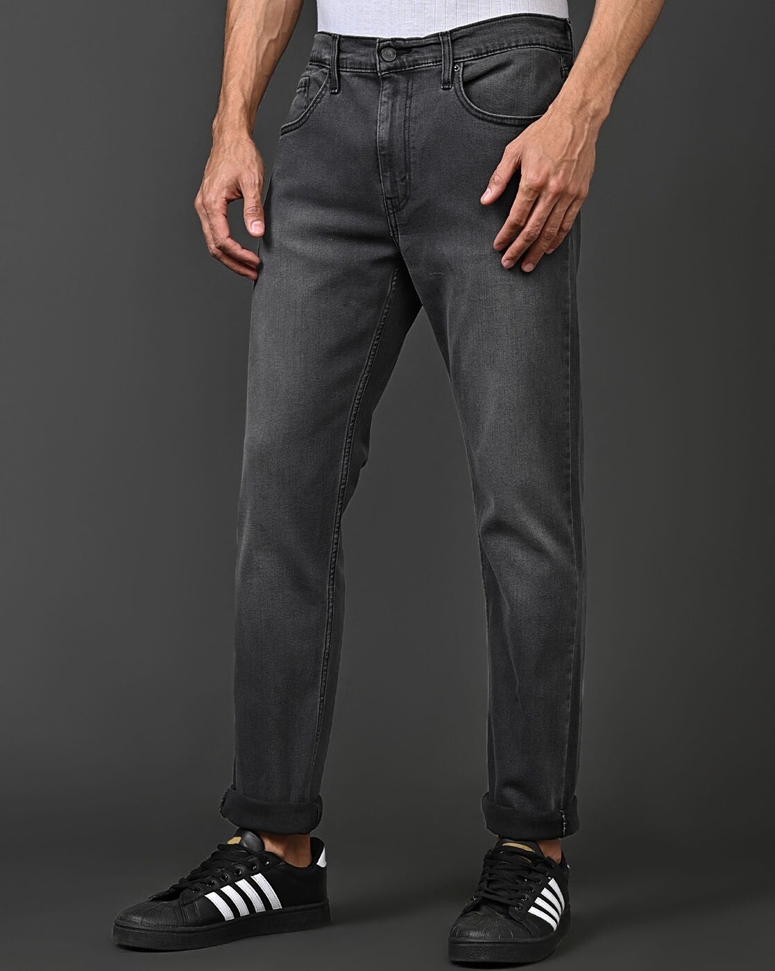 Kobe Comfort Grey Grinding Wash Straight Fit Jeans