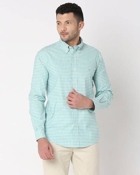 Buy BROOKS BROTHERS Non-Iron Oxford Gingham Shirt | Green