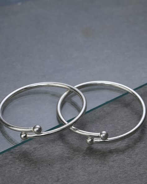 Om Plain Silver Bracelet (PS-RDB-12.) | Rananjay Exports