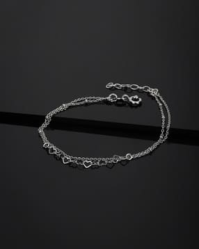 vanbelle 925 Sterling Silver Rhodium-Plated Heart Charms Bracelet VANB040-picture-27