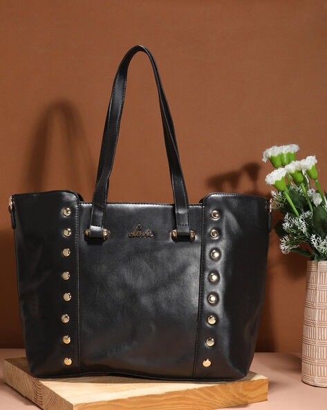 Buy IMITATION LEATHER BLACK TOTE BAG for Women Online in India