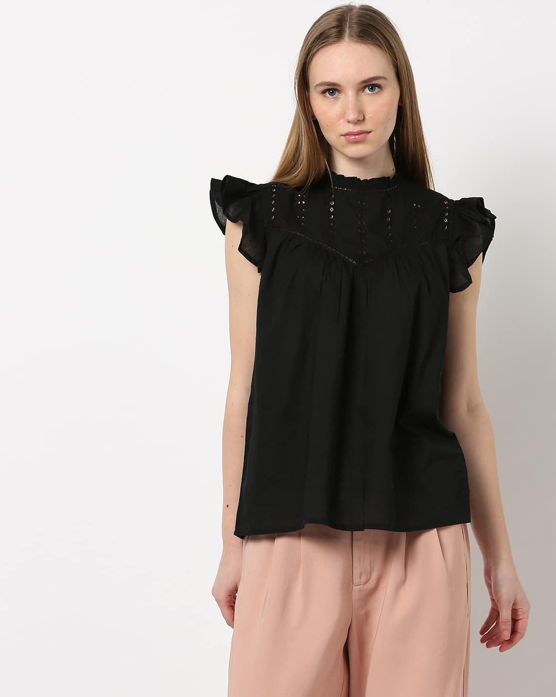 andmary Mew frill tops BLACK