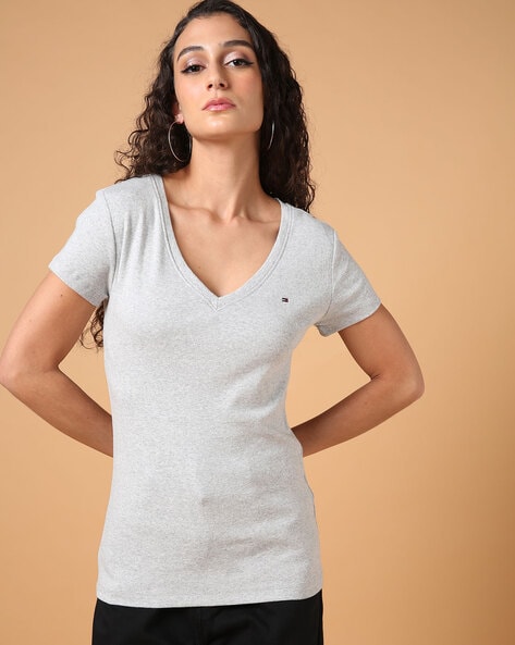 Tommy hilfiger grey t deals shirt womens