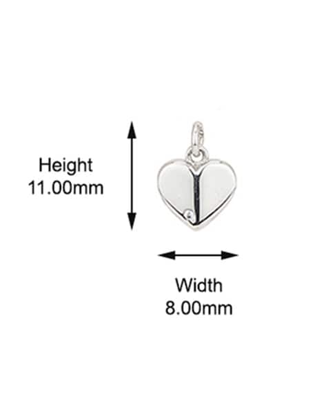 925 Sterling Silver Rhodium-Plated Handcrafted Heart Pendant Necklace  VANN427