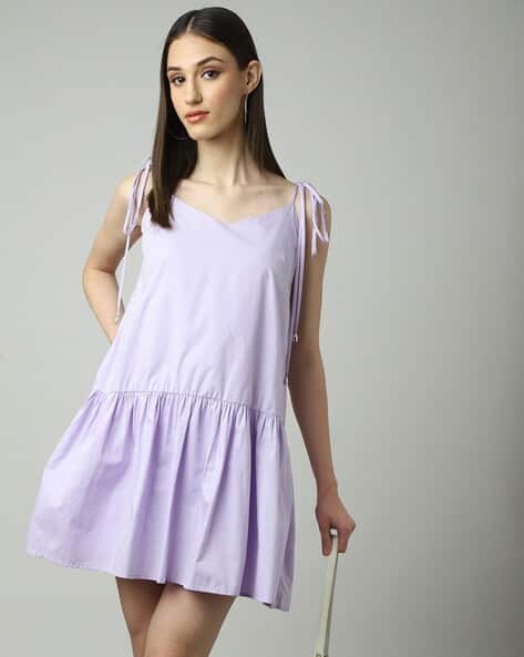 Buy Lilac Dresses for Women by Outryt by AZORTE Online | Ajio.com