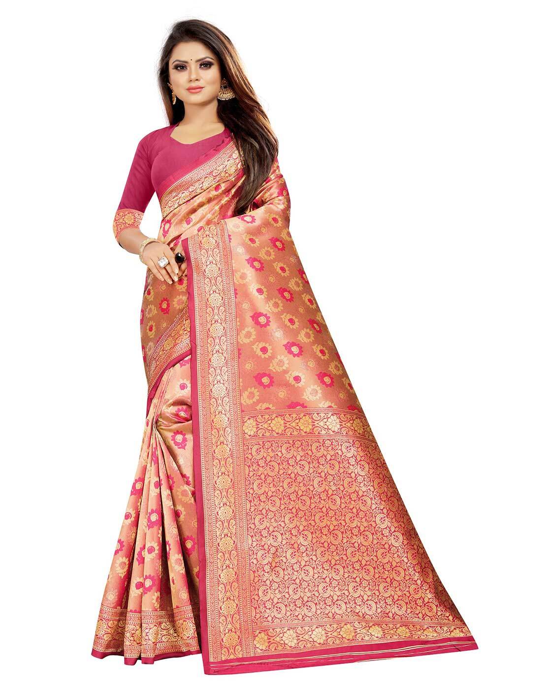 Buy Yellow Sarees for Women by Saree mall Online | Ajio.com