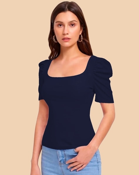 Buy Navy Blue Tops for Women by DREAM BEAUTY FASHION Online