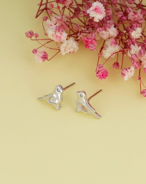 Sterling Silver Dainty Little Feather Stud Earrings - Cute, Fun, Whims –  Silver Rain Silver