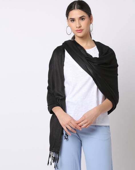 Women Scarf with Tasseled Hem Price in India