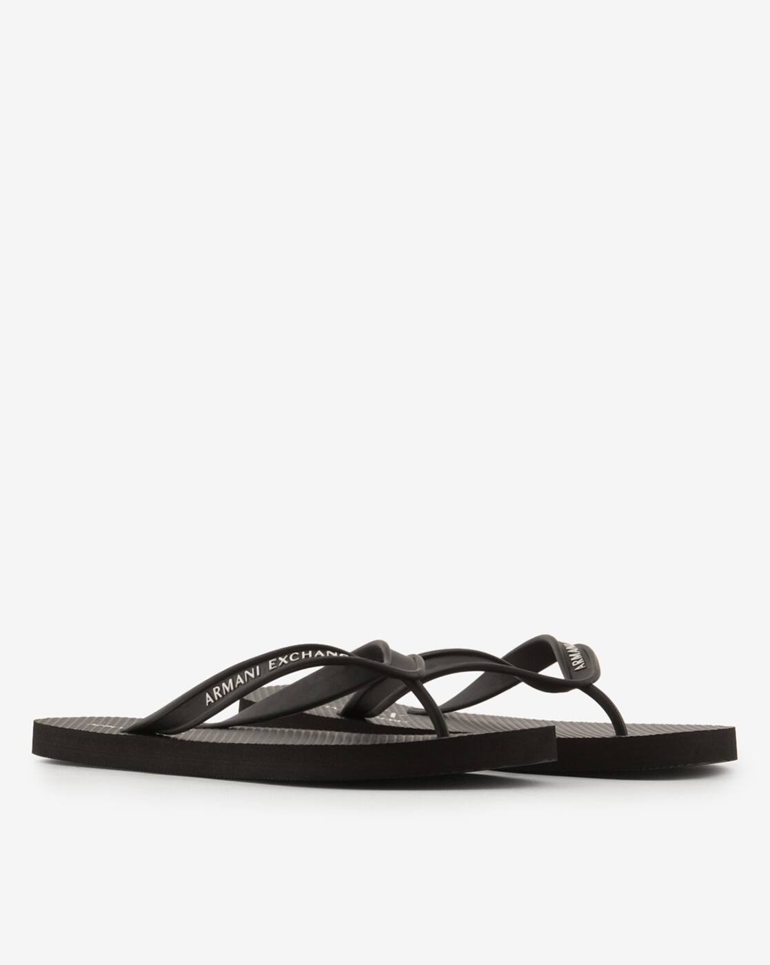 Buy Black Flip Flop u0026 Slippers for Men by ARMANI EXCHANGE Online | Ajio.com
