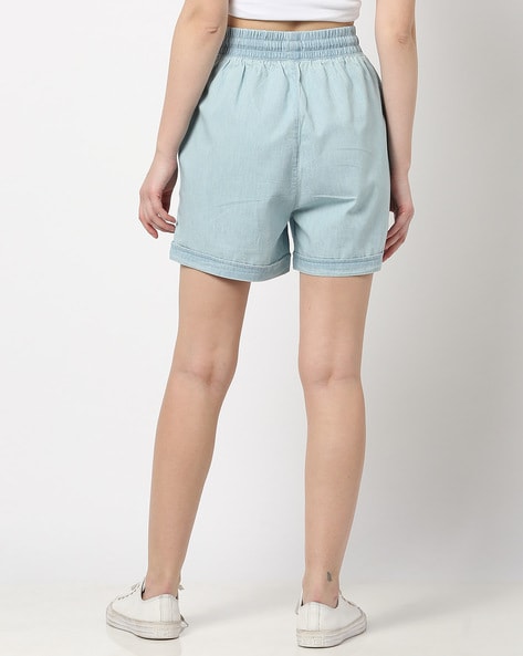 Women Summer All Matching Elastic Waistband Design Denim Shorts Casual  Pants | Denim shorts women, Streetwear women, Summer pants women