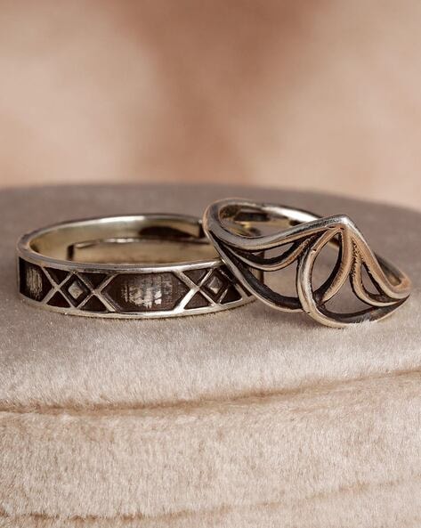Sterling Silver Couple Ring - Shraddha Shree Gems