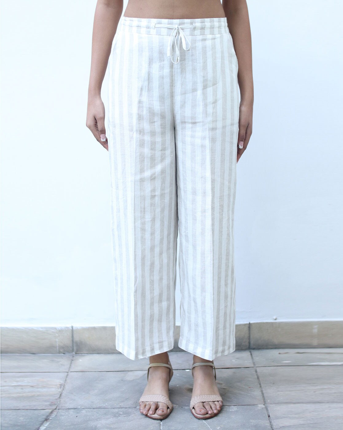 Charlotte Stripe Linen Pants