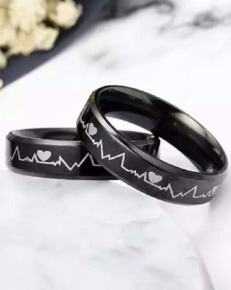 Heartbeat hot sale engraved ring