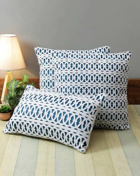 Buy Blue White Cushions Pillows for Home Kitchen by Homely