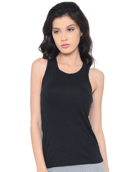 Black Fitted Sleeveless Top