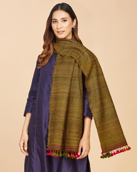 Striped Stole with Tassels Price in India