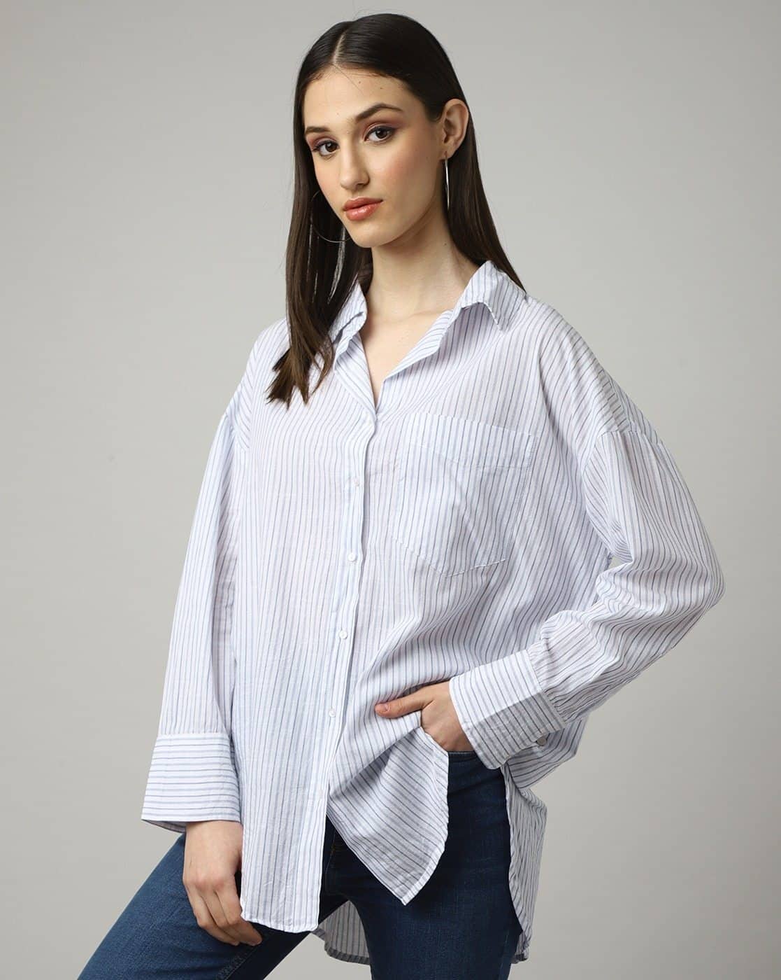 XL】ALOUND STRIPE OVERSIZED いちじるしい SHRTS