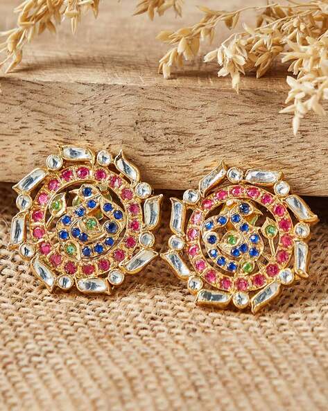 Buy Metal Golden Plated Dangler Earring for Women Online at Fabindia |  10692223