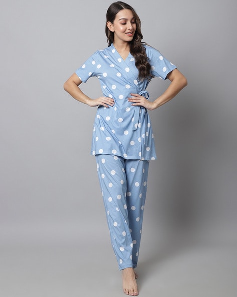 Kanvin Polka-Dot 3-Piece Nightwear Set