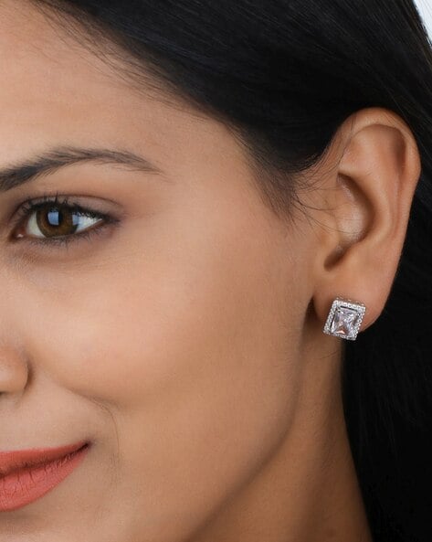 Floral Diamond Stud Imitation Earrings: A Sparkling & Fashion Jewelry – The  Fineworld