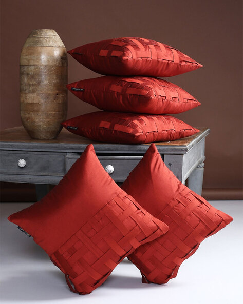 Plain shop red cushions