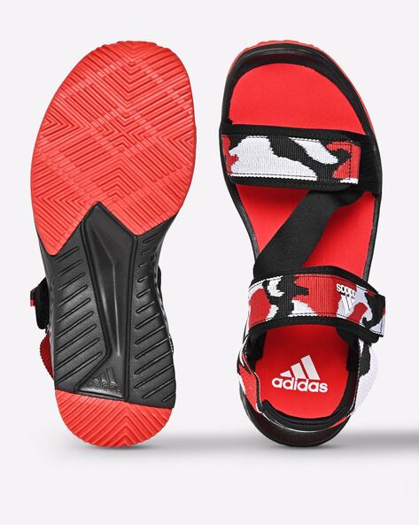 Adidas sandals best sale red and black