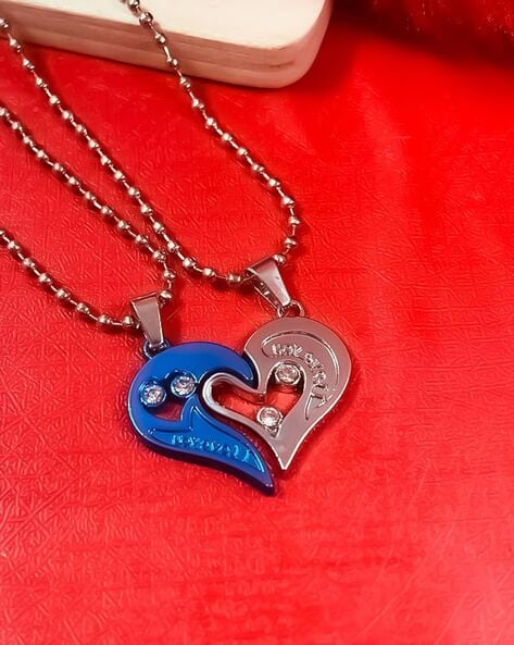 Two half store heart necklaces