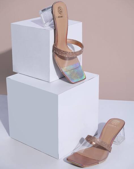 rose gold studded sandals