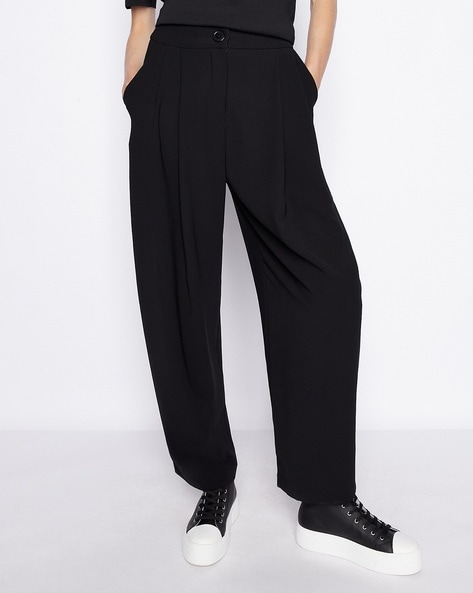 Black Drawstring Trousers by Emporio Armani on Sale