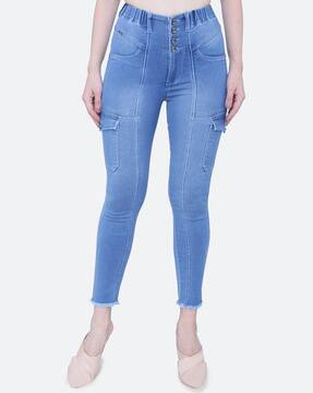 Buy Ice Blue Jeans Jeggings for Women by Fck-3 Online