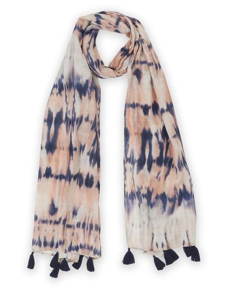 Tie & Dye Print Scarf with Tassels Price in India