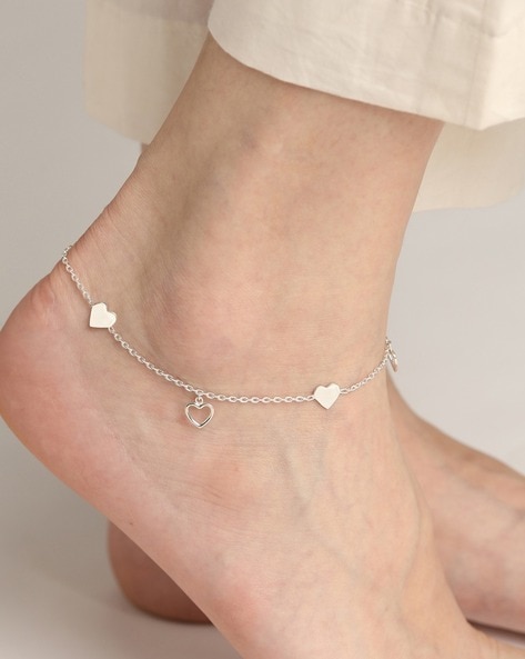 Silver Ankle Bracelets Women | Double Heart Anklet | Jewelry Women | Anklets  Women - 2023 - Aliexpress