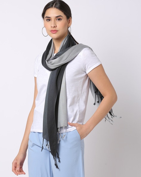 Women Ombre-Dyed Scarf with Tassels Price in India