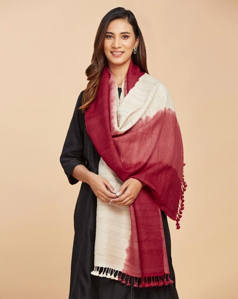 Ombre-Dyed Stole with Tassels Price in India