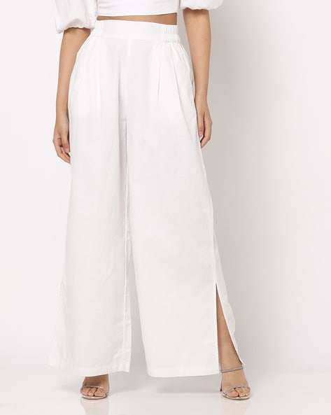 ISLA WHITE LINEN WIDE LEG PANT  Dissh