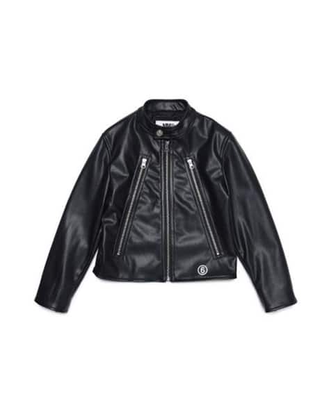 Buy Mm6 Bomber Jacket with Zipper Pockets | Black Color Girls 
