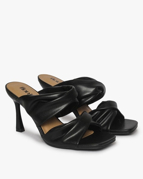 Fioni By Payless Open-Toe Double-Strap Stilettos