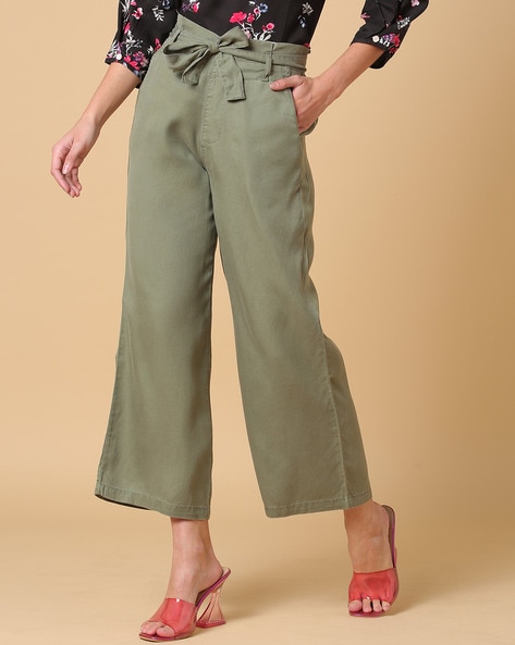 Buy Lightly Washed PaperbagWaist Trousers Online at Best Prices in India   JioMart
