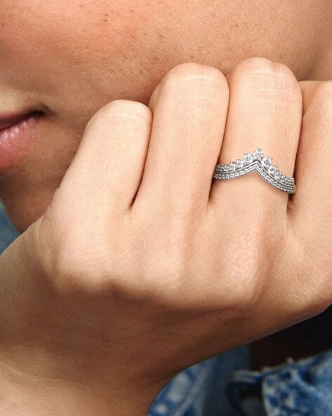 18K White Gold 1ct Princess Cut Pink Moissanite Crown Engagement Ring from  Black Diamonds New York