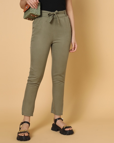 Buy Khaki Trousers & Pants for Women by Outryt Online