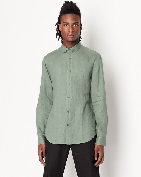 Armani linen hot sale shirt