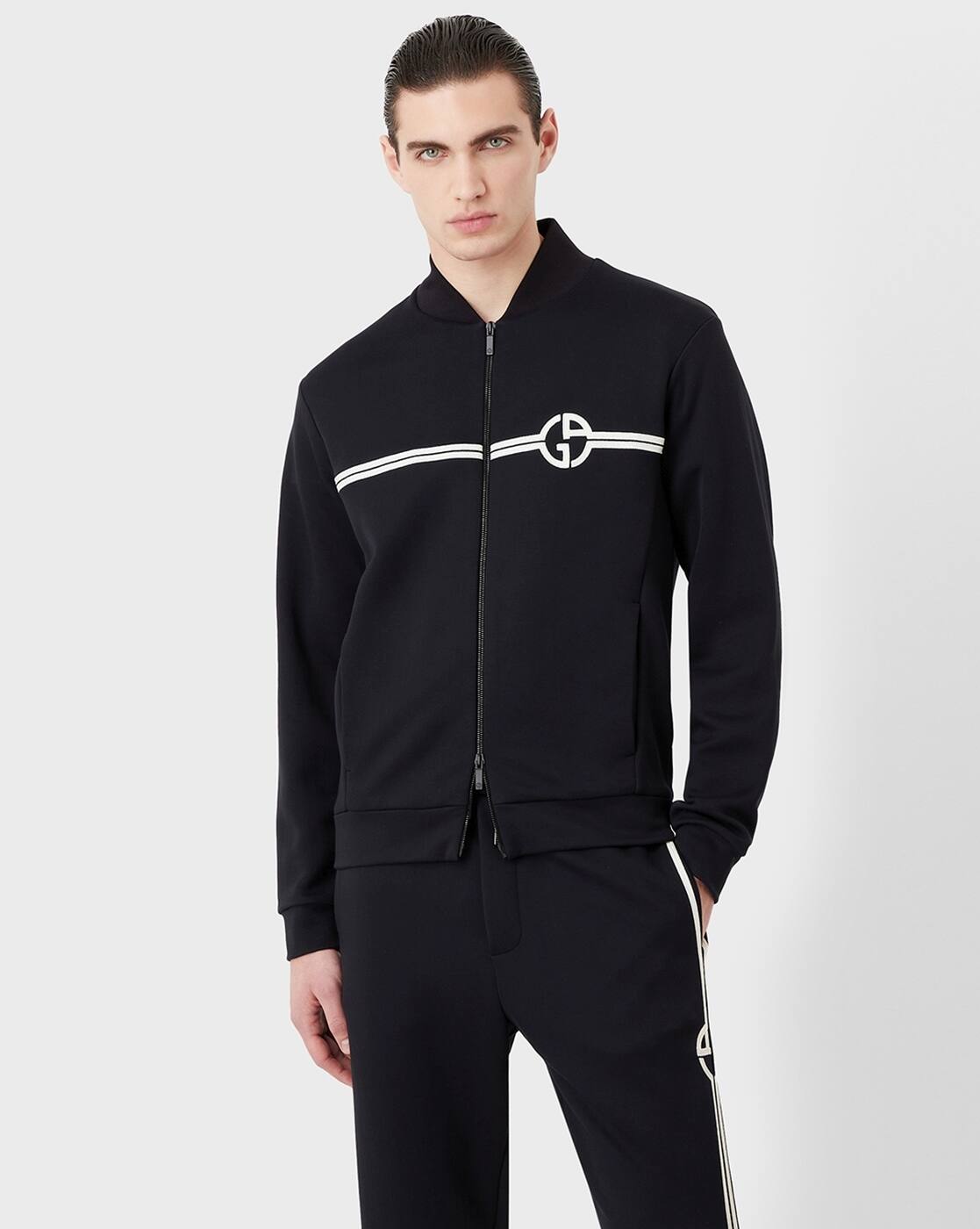 Buy GIORGIO ARMANI Main Line Blended Regular Fit Bomber Jacket