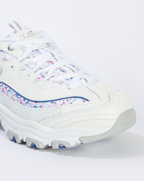 Skechers d'lite chunky outlet sneakers in white