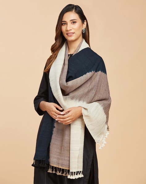 Ombre-Dyed Stole with Tassels Price in India