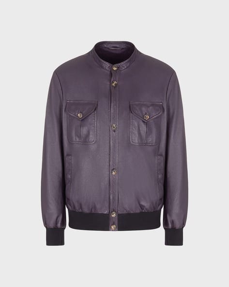 Buy GIORGIO ARMANI Main Line Regular Fit Bomber Jacket | Purple