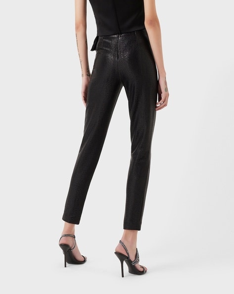 Womens Trousers & Shorts | Calvin Klein Jeans Shiny Rib Wide Leg Pants Ck  Black - Meenachil