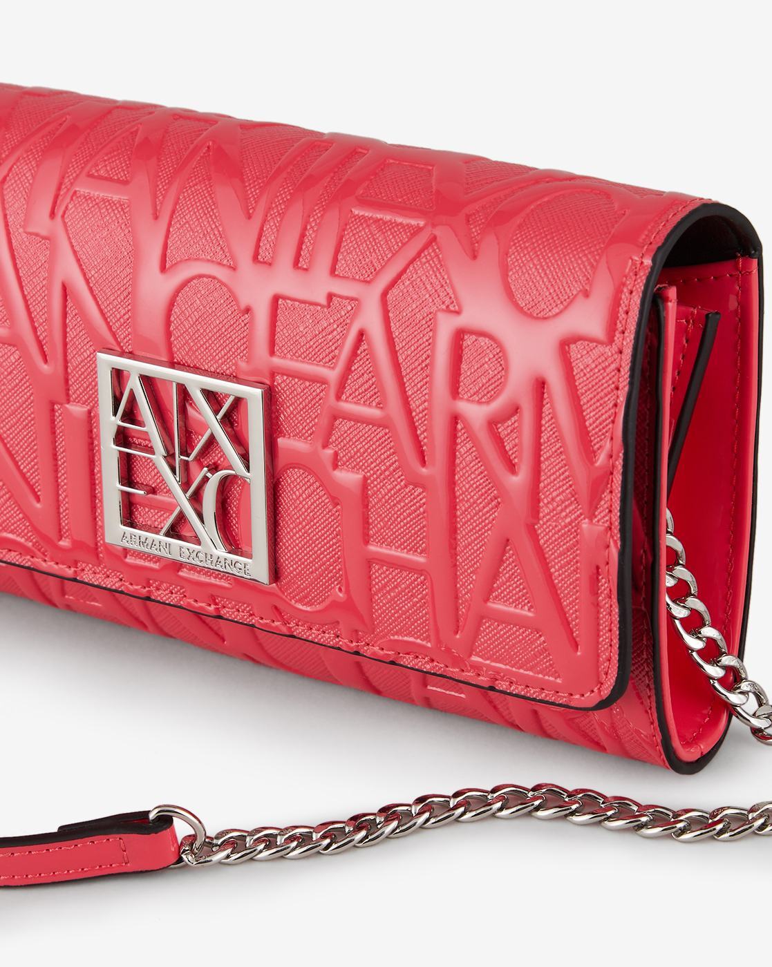 Armani Exchange Glossy Quilted Chained Wallet