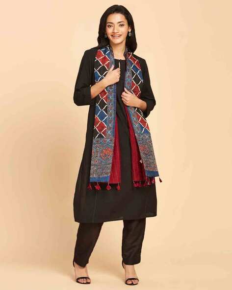 Embroidery Stole with Tassels Price in India