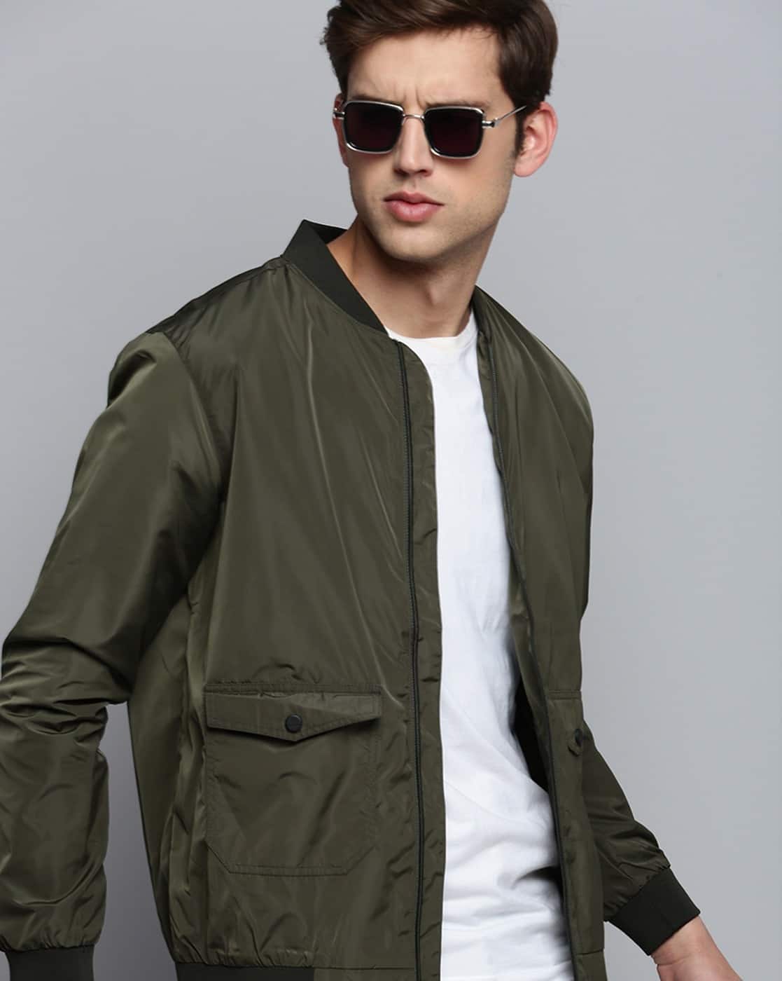 Buy SHOWOFF Zip-Front Jacket with Insert Pocket Online | Ajio.com